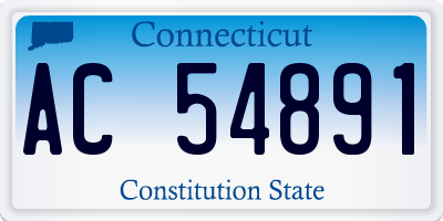 CT license plate AC54891