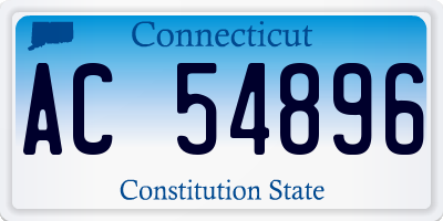 CT license plate AC54896