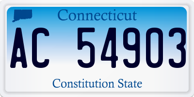 CT license plate AC54903