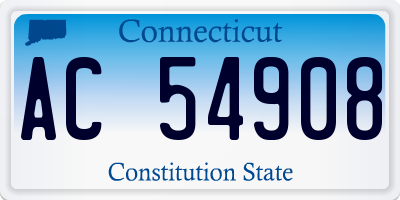 CT license plate AC54908