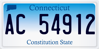 CT license plate AC54912