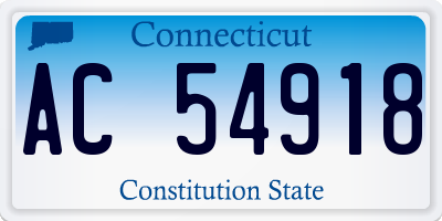 CT license plate AC54918