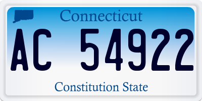 CT license plate AC54922