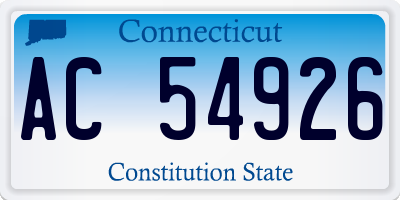 CT license plate AC54926