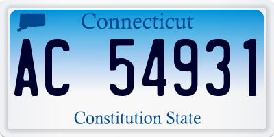 CT license plate AC54931