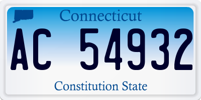 CT license plate AC54932