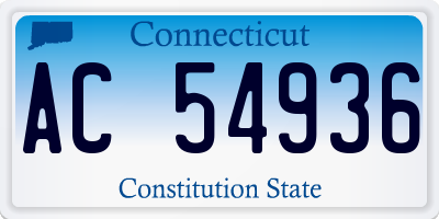 CT license plate AC54936