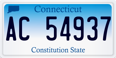 CT license plate AC54937