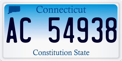 CT license plate AC54938