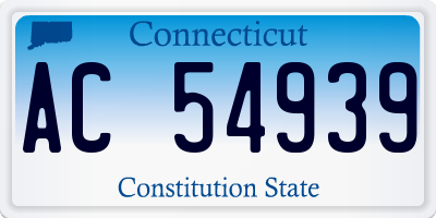 CT license plate AC54939
