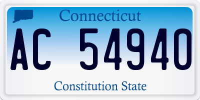 CT license plate AC54940