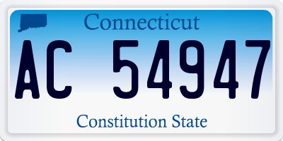 CT license plate AC54947