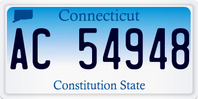 CT license plate AC54948