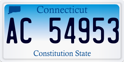 CT license plate AC54953