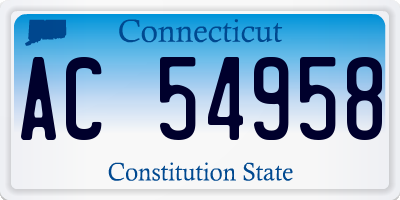 CT license plate AC54958