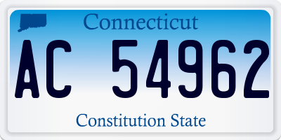 CT license plate AC54962