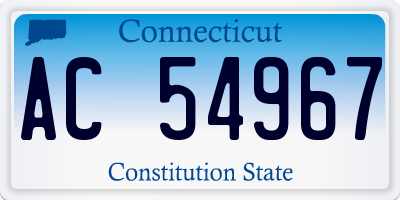 CT license plate AC54967