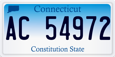 CT license plate AC54972