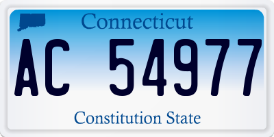 CT license plate AC54977