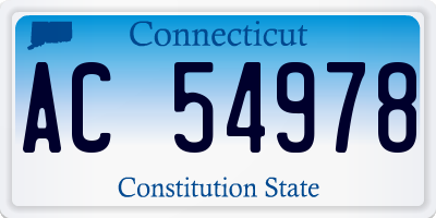 CT license plate AC54978