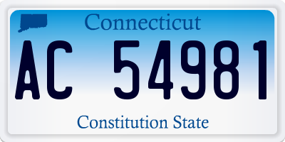 CT license plate AC54981