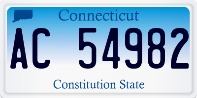 CT license plate AC54982