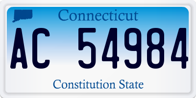 CT license plate AC54984