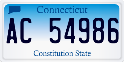 CT license plate AC54986
