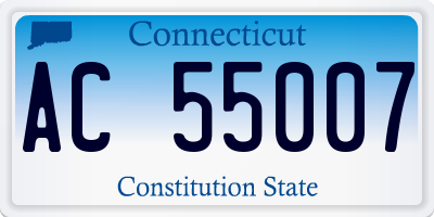 CT license plate AC55007