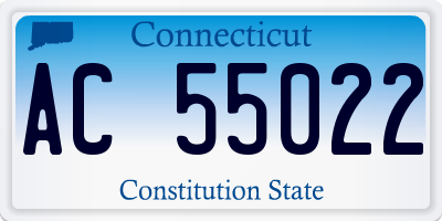 CT license plate AC55022