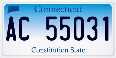 CT license plate AC55031