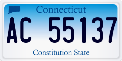 CT license plate AC55137