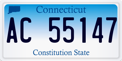 CT license plate AC55147
