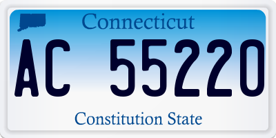 CT license plate AC55220