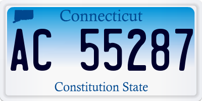 CT license plate AC55287