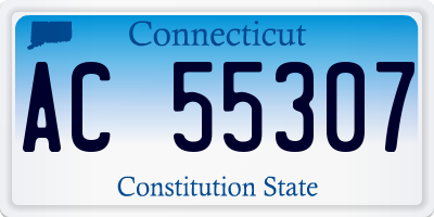 CT license plate AC55307