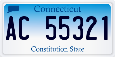 CT license plate AC55321