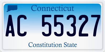 CT license plate AC55327