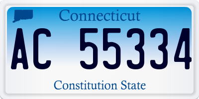 CT license plate AC55334