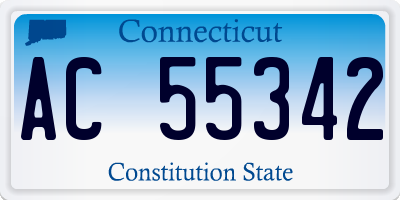 CT license plate AC55342