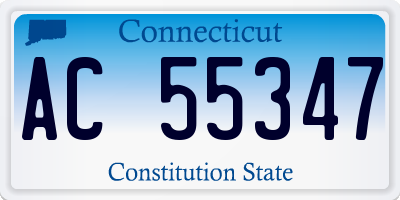 CT license plate AC55347