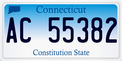 CT license plate AC55382