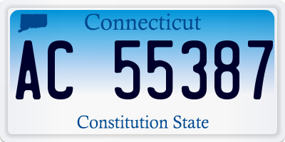 CT license plate AC55387