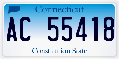 CT license plate AC55418