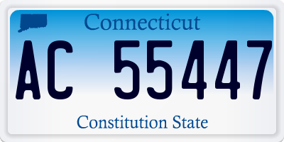 CT license plate AC55447