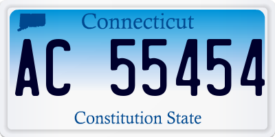 CT license plate AC55454