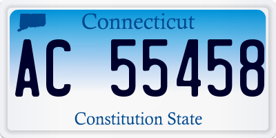 CT license plate AC55458