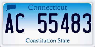 CT license plate AC55483