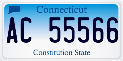 CT license plate AC55566