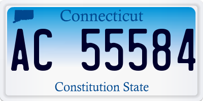 CT license plate AC55584
